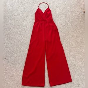 Urban Outfitters red halter jumpsuit